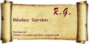 Révész Gordon névjegykártya